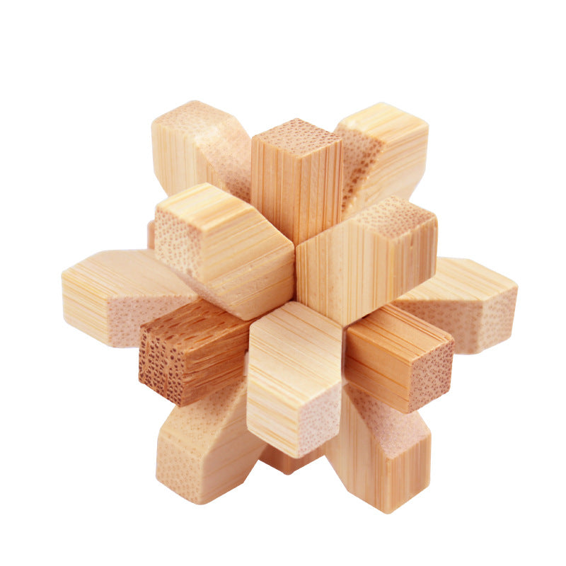 🔥 35% OFF! ✨ Luban Lock Wooden Puzzle - Stimulates Spatial Intelligence, Natural Wood Design, Educational Family Game 🧩🤲