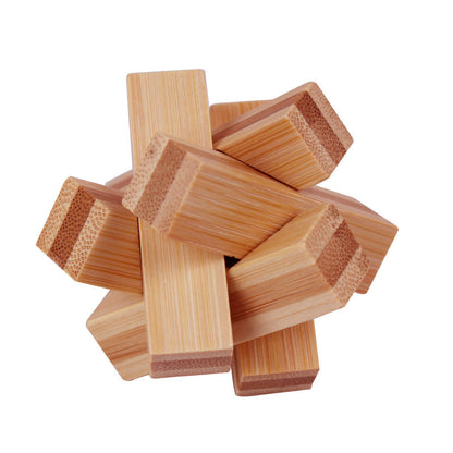 🔥 35% OFF! ✨ Luban Lock Wooden Puzzle - Stimulates Spatial Intelligence, Natural Wood Design, Educational Family Game 🧩🤲