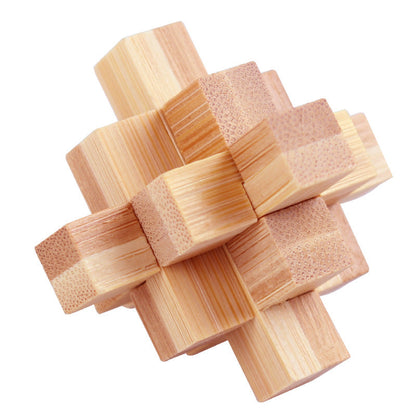 🔥 35% OFF! ✨ Luban Lock Wooden Puzzle - Stimulates Spatial Intelligence, Natural Wood Design, Educational Family Game 🧩🤲