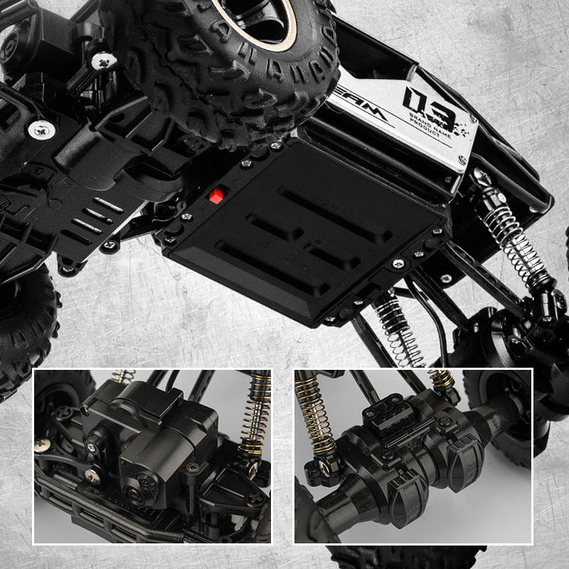 Six-Wheel Alloy Rock-Climbing RC Car Four-Wheel Drive Off-Road RC Toy All-Terrain High-Resilience Shock Absorption Children's Day Gift
