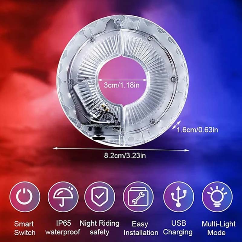 🚴 50% OFF! 💫 LED Bike Hub Light – Waterproof, Easy to Install & 8 Colour Modes 🌈