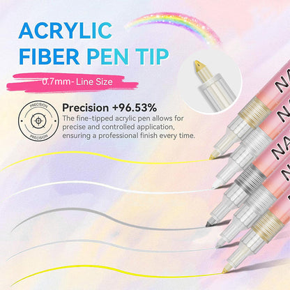 🎁 12-Color Professional Nail Art Pen Set – Ultra-Precise 0.7 mm Tip & Quick Drying ✨💅