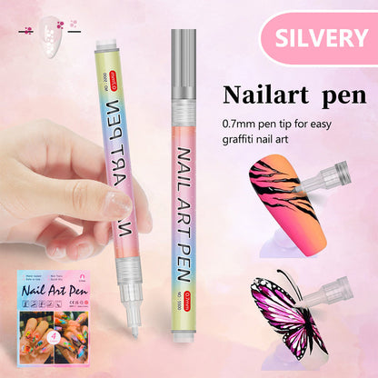 🎁 12-Color Professional Nail Art Pen Set – Ultra-Precise 0.7 mm Tip & Quick Drying ✨💅