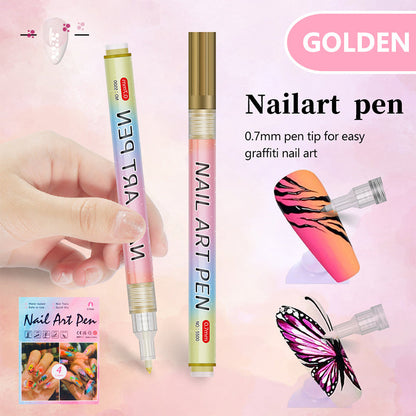 🎁 12-Color Professional Nail Art Pen Set – Ultra-Precise 0.7 mm Tip & Quick Drying ✨💅