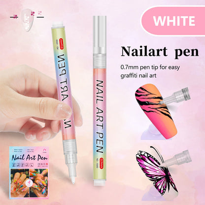 🎁 12-Color Professional Nail Art Pen Set – Ultra-Precise 0.7 mm Tip & Quick Drying ✨💅