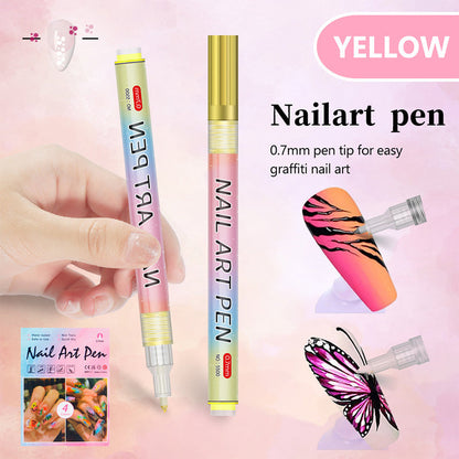 🎁 12-Color Professional Nail Art Pen Set – Ultra-Precise 0.7 mm Tip & Quick Drying ✨💅