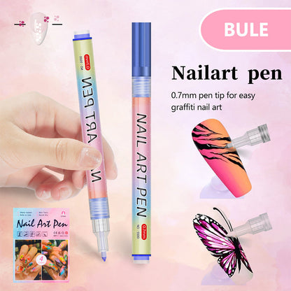 🎁 12-Color Professional Nail Art Pen Set – Ultra-Precise 0.7 mm Tip & Quick Drying ✨💅