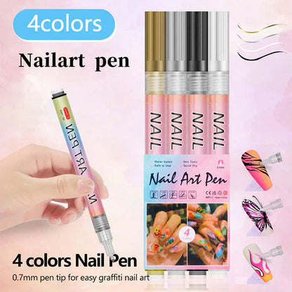 🎁 12-Color Professional Nail Art Pen Set – Ultra-Precise 0.7 mm Tip & Quick Drying ✨💅