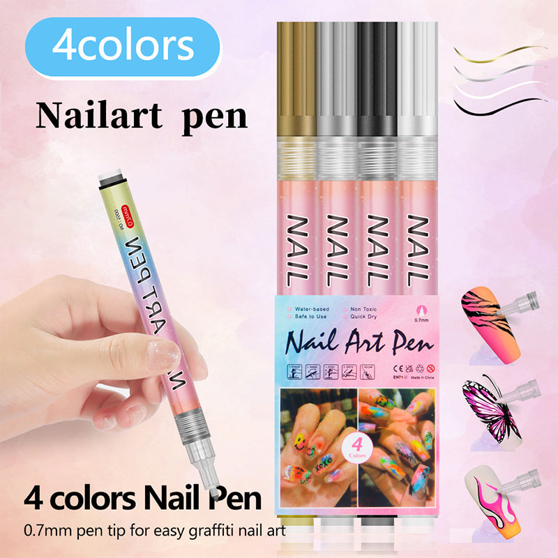 🎁 12-Color Professional Nail Art Pen Set – Ultra-Precise 0.7 mm Tip & Quick Drying ✨💅