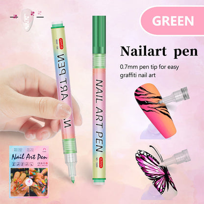 🎁 12-Color Professional Nail Art Pen Set – Ultra-Precise 0.7 mm Tip & Quick Drying ✨💅