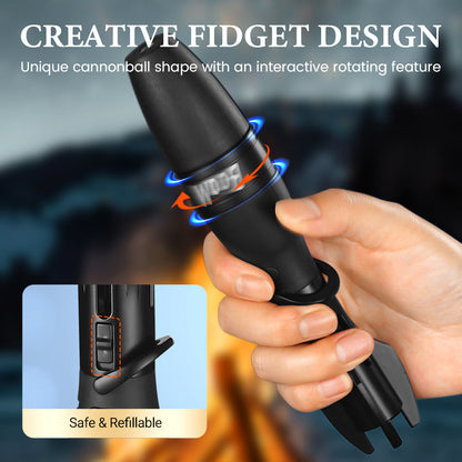 🚀 Creative Rocket Fidget Lighter - Windproof Flame Meets Fidget Fun!🎁
