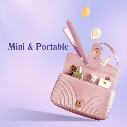 2-in-1 Mini Curling Wand & Flat Iron Hair Straightener