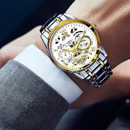 ⌚Time-Limited 50% OFF NOW! 🔥Men's Waterproof Roman Skeleton Automatic Mechanical Watch