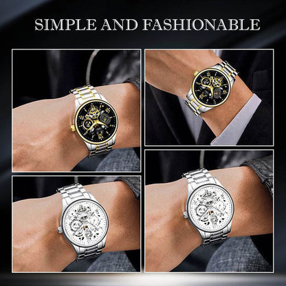 ⌚Time-Limited 50% OFF NOW! 🔥Men's Waterproof Roman Skeleton Automatic Mechanical Watch