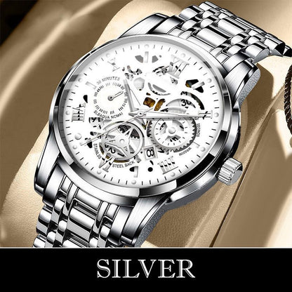 ⌚Time-Limited 50% OFF NOW! 🔥Men's Waterproof Roman Skeleton Automatic Mechanical Watch