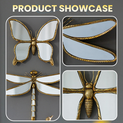 🔥Christmas Limited-Time Offer: 50% OFF!!!&FREE SHIPPING🔥Vintage Mirror Butterfly & Dragonfly Wall Decor
