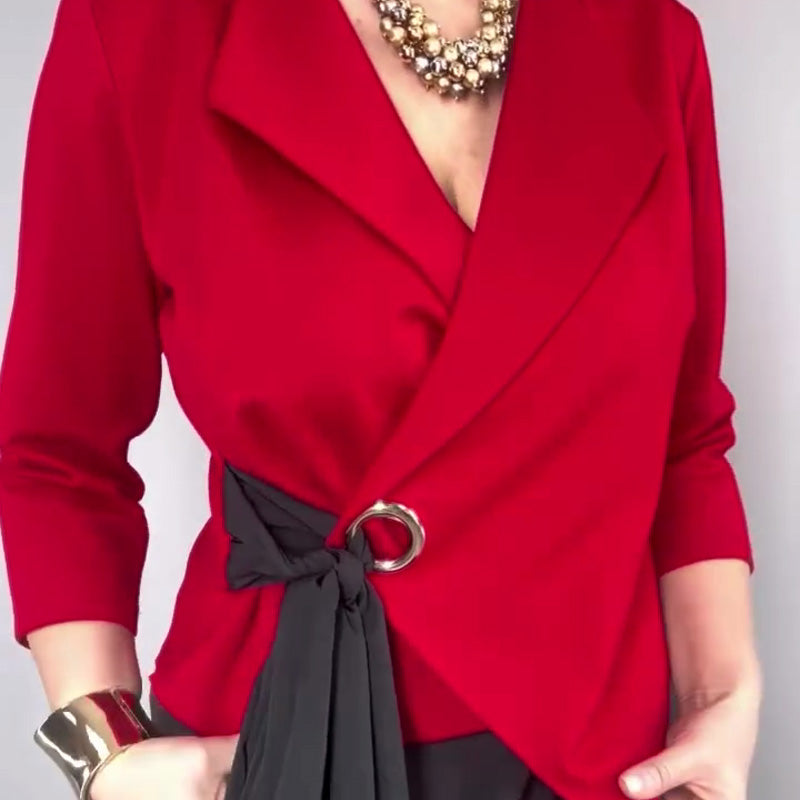 Women’s Stylish Top & Solid Skirt 2-Piece Set