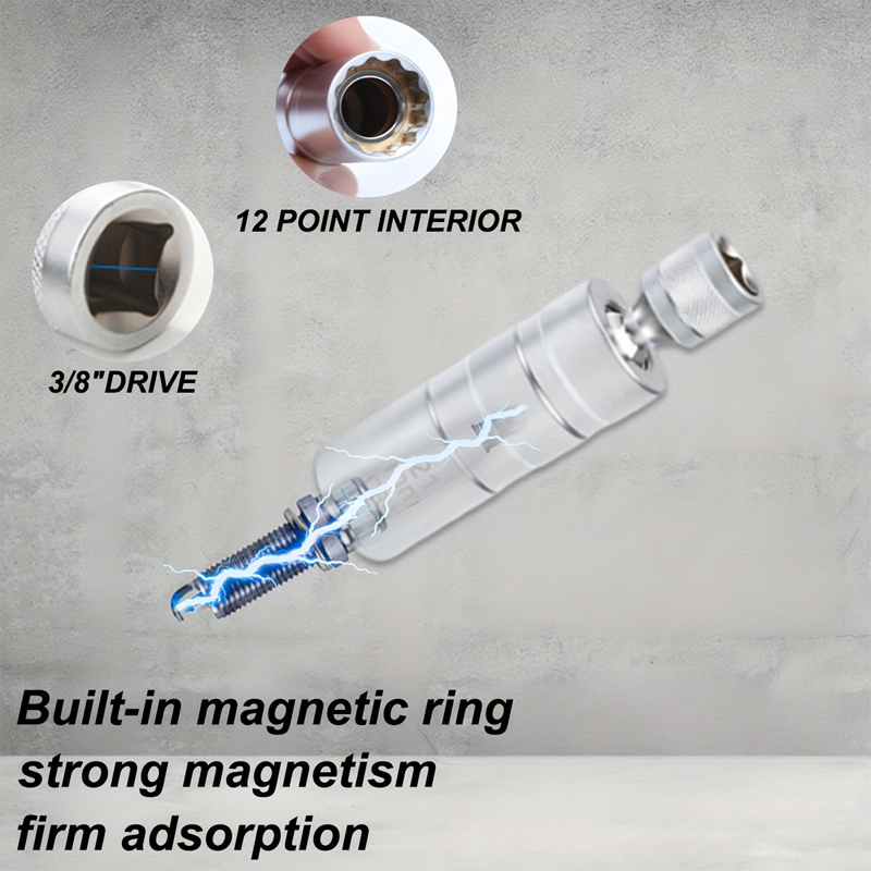 🔧🧲 50% OFF! 10-Piece Magnetic Swivel Spark Plug Socket Set – 360° Access, Strong Magnet & CR-V Steel for All Vehicles
