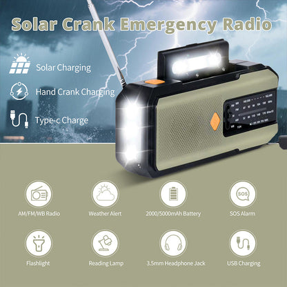 🔥49% OFF!📻Solar Hand-Crank Emergency Weather Radio✨