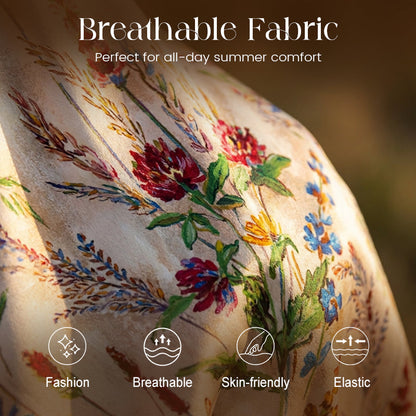 💐Spring Hot Sale 50% OFF!!🌿🌸Plus Size Floral Print Spaghetti Strap Midi Dress