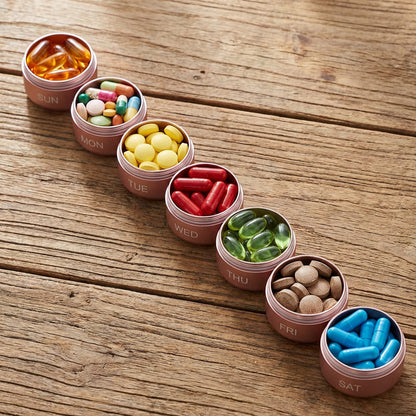 7-Day Waterproof Portable Aluminum Pill Organizer