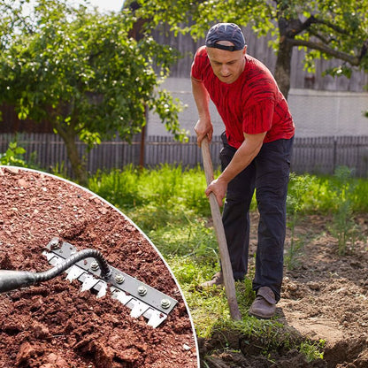 🔥🌿 Limited-time 58% OFF! 🌱 5/6/7/8-tine carbon steel weeding rake—comfortable grip, rakes through to the bottom, pulls weeds right out by the roots! 🧤✨