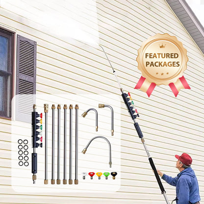 🎁 60% OFF! 🚗 High-Pressure Washer Extension Kit – Up to 4,000 PSI, Clean Roofs & Gutters Without a Ladder 💧🔧