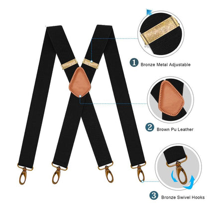 📢📢49% OFF !! ⏰Men's X-Back Suspenders with Hook Clips