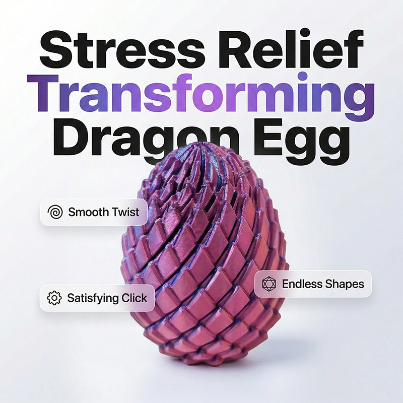 🎁3D-printed dragon egg🦖 = the ultimate stress reliever: just give it a twist, and your stress melts away 🔄