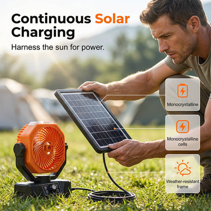 🌞 Solar Portable Misting Camping Fan – Chill Anywhere, Off the Grid! ⛺💨 Cool mist + wide oscillation + remote control – your ultimate outdoor comfort companion. 🔋🌀