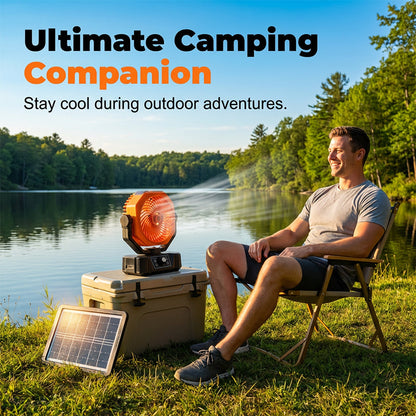 🌞 Solar Portable Misting Camping Fan – Chill Anywhere, Off the Grid! ⛺💨 Cool mist + wide oscillation + remote control – your ultimate outdoor comfort companion. 🔋🌀