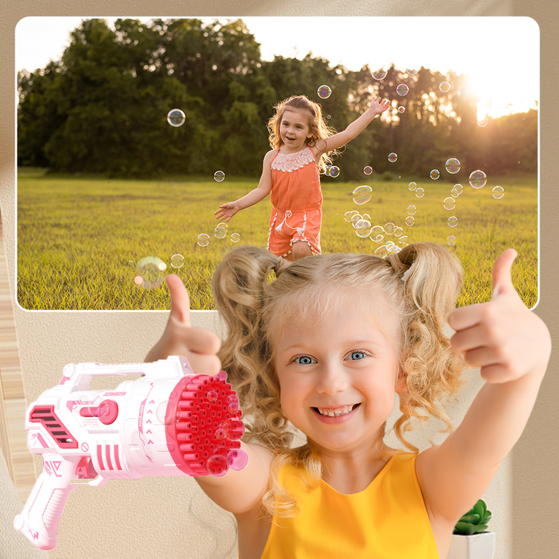 🔥New Hot Selling❤️‍🔥Joyful Fun 69 Holes Pistol-Type Bubble Machine