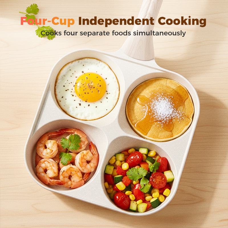 💖2026 Hot Sale💖4-Cup Divided Non-Stick Frying Pan For Breakfast