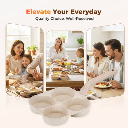 💖2026 Hot Sale💖4-Cup Divided Non-Stick Frying Pan For Breakfast