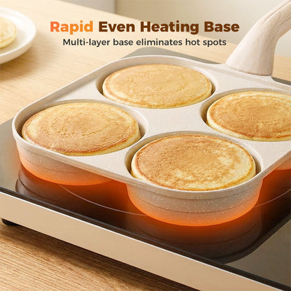 💖2026 Hot Sale💖4-Cup Divided Non-Stick Frying Pan For Breakfast