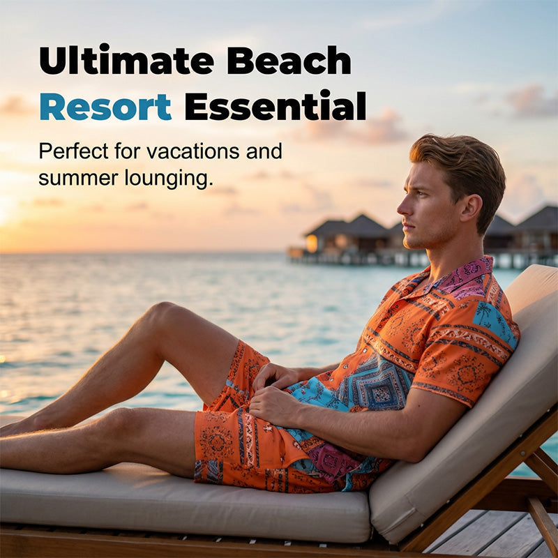 ✨ Men's Tropical Resort 2-Piece Outfit - Summer Vacation Essential ✨