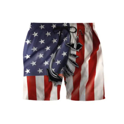 Men's Patriotic Printed Swim Trunks