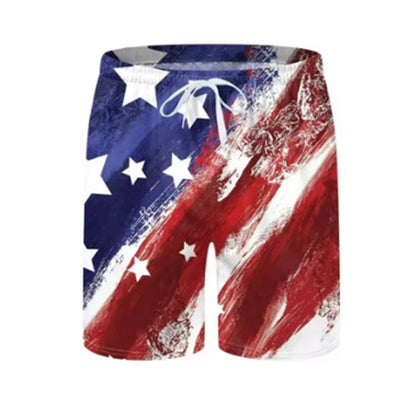 Men's Patriotic Printed Swim Trunks